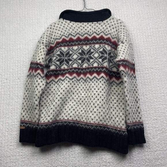 VTG Alma Men Nordic 100% Wool Pullover Sweater 1/4 Zip hand Made in Nepal Read - Picture 10 of 14